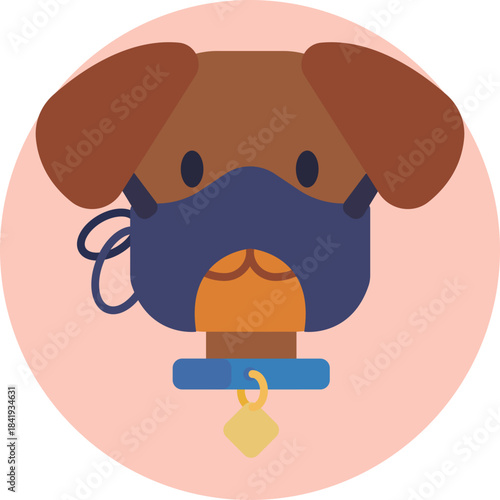 Protective mask for dogs during grooming or bathing.