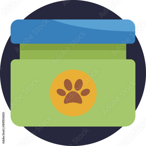 A container of soothing balm used for pet skin and paw care.