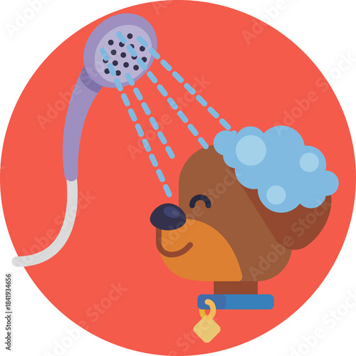 Grooming shower for cleaning dogs or cats.