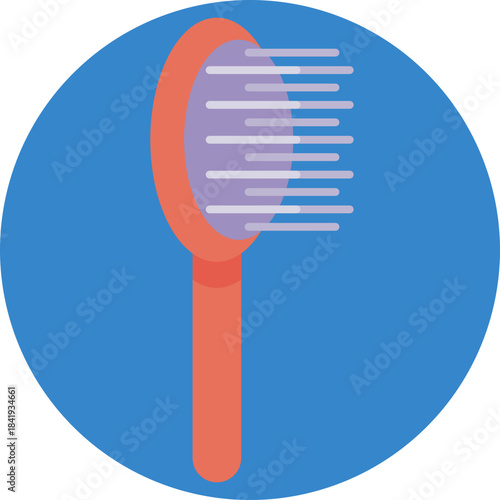 A grooming brush used to detangle and smooth a pet’s fur.