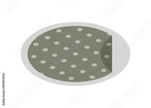 Round shape medical patch sheet. Simple flat illustration in isometric view.