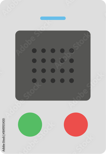 Simple mobile phone interface with green accept and red reject call buttons.