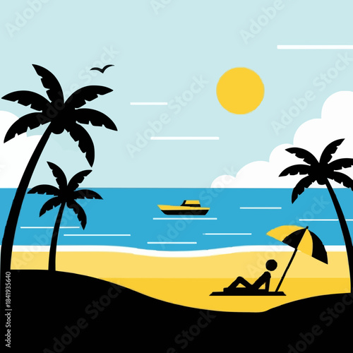 beach with palm trees