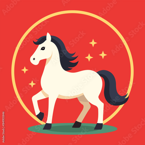Chinese new year horse illustration