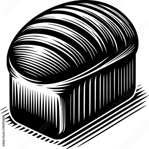 Artisan Bread Loaf Illustration: A meticulously detailed illustration of a freshly baked artisan bread loaf, a classic symbol of comfort and sustenance.
