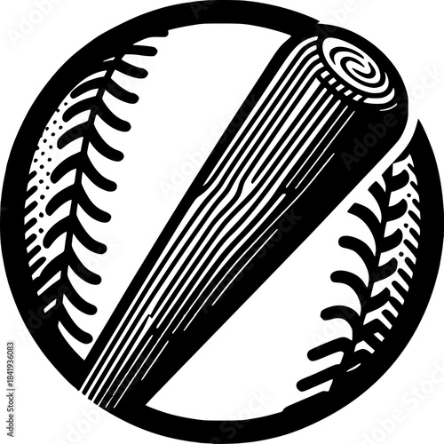 Baseball Essentials: A simple yet iconic depiction of a baseball and bat, intertwined to represent the essence of America's favorite pastime.