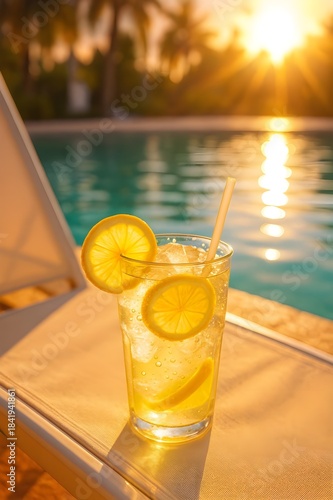 cocktail with lemon and ice