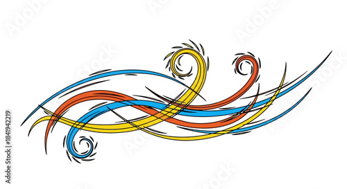 Abstract Colorful Swirls and Strokes Design Element.