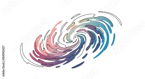 Abstract Swirl of Vibrant Colors and Dynamic Lines.