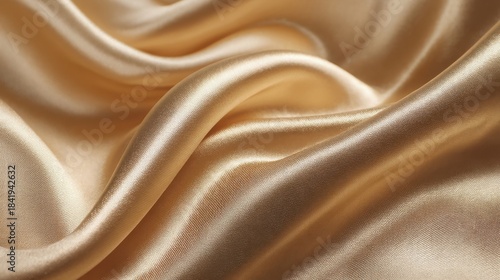 Rich gold fabric with smooth lustrous surface and gentle folds catching light,