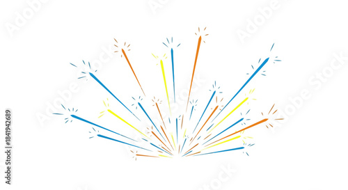 Colorful fireworks burst celebration abstract design element.