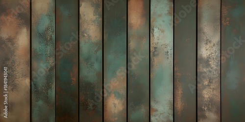 Rustic green wooden planks