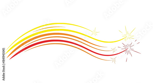 Dynamic Abstract Swirl with Vibrant Colors and Sparkling Elements.