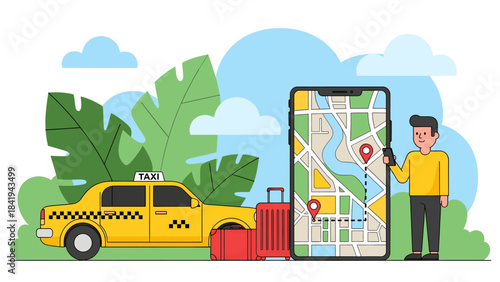 Digital taxi booking: convenient ride-hailing and travel planning using a smartphone app