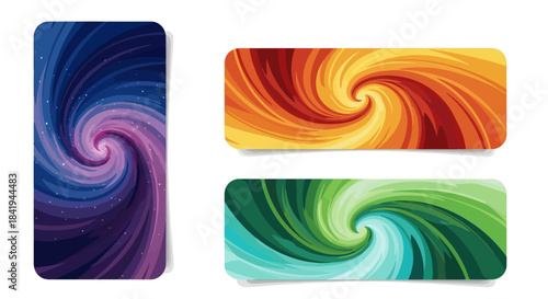 Vibrant Swirling Abstract Backgrounds and Banners for Modern Design.