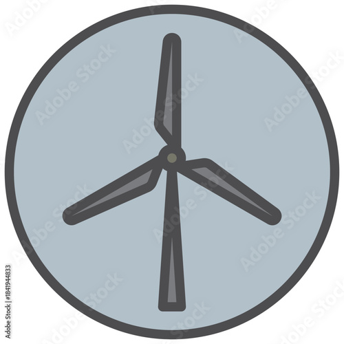 wind turbine icon line color