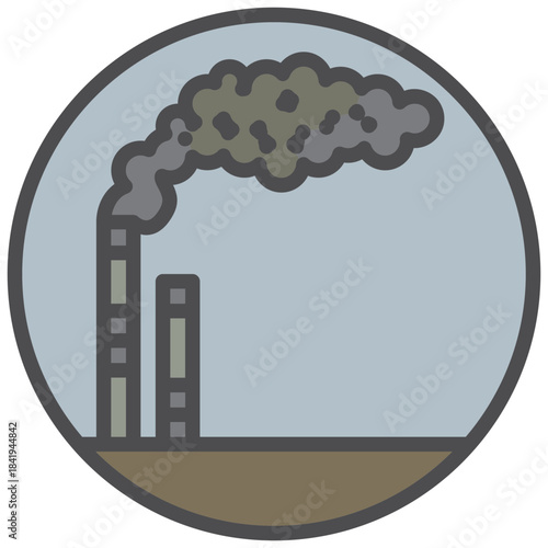 pollution icon line color