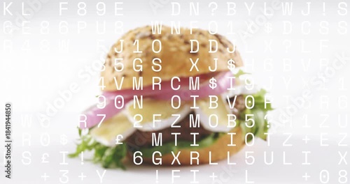 Scrolling code fading, causing seeded slider coming into focus while camera zooming, showing detail
