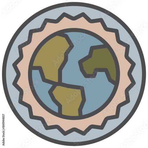 global warming icon line color