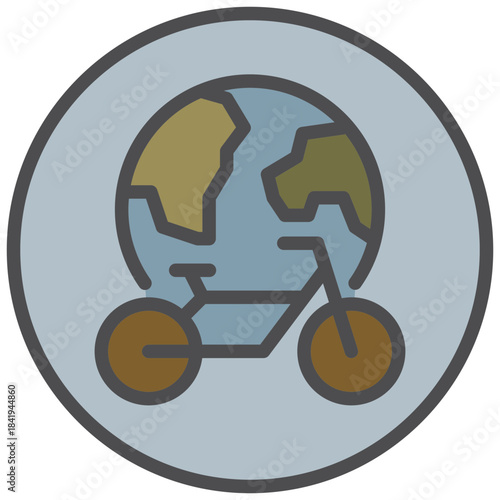 environmental bicycle icon line color