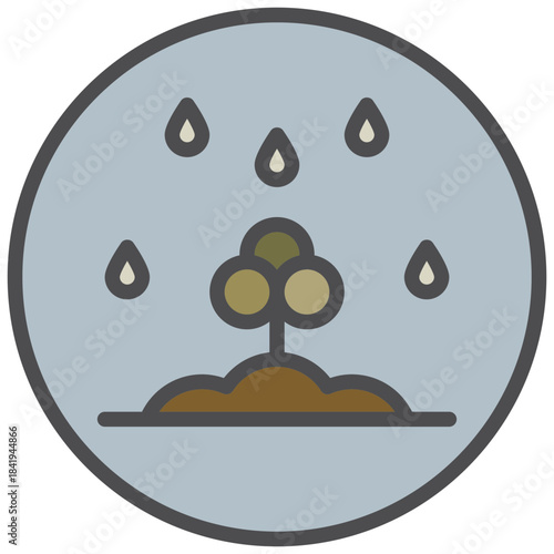 water plants icon line color