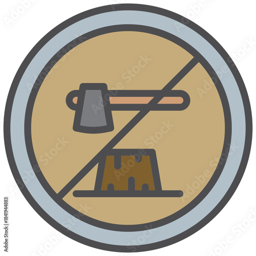 deforestation icon line color