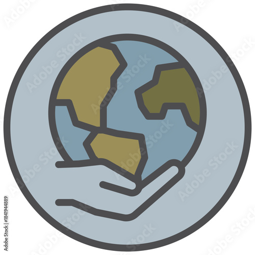 world environment day icon line color