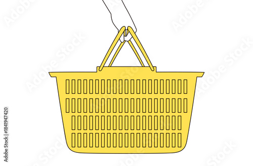 かごを持つ手のイラスト素材