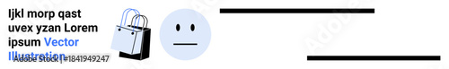 Consumer behavior, dissatisfaction, e-commerce, retail, marketing strategies, and online shopping. Sad face emotion and shopping bags in focus. Consumer dissatisfaction and e-commerce concept