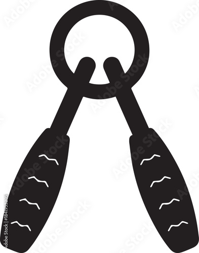 Black silhouette of hand grip strengthener for forearm and hand exercise