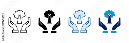 Forest Conservation Icon Set Multiple Style Collection