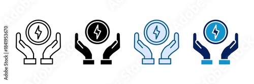 Energy Conservation Icon Set Multiple Style Collection