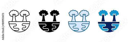 Habitat Restoration Icon Set Multiple Style Collection