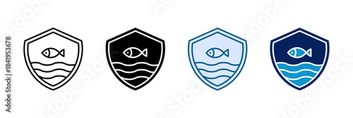 Marine Conservation Icon Set Multiple Style Collection