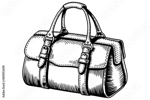 a classic leather bag with straps and handles, ideal for themes of travel, fashion, craftsmanship, and accessories.