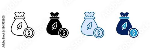 Conservation Funding Icon Set Multiple Style Collection