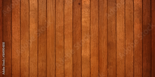 Brown wood texture background top view with horizontal planks stacked, rustic worn look timber surface design for flooring, furniture, decoration, vintage style