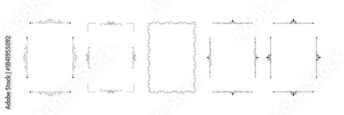 Decorative vintage frames and borders collection with classic ornamental backgrounds, retro style vector elements for certificates, posters, invitations, cards