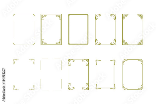 Design elements set with decorative flourish borders, corners and frames, elegant vector collection for invitations, menus, page decoration, posters