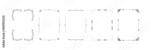 Elegant collection of golden vintage frames vector set on white background, classic ornate borders for luxury certificates, invitations, posters, decoration