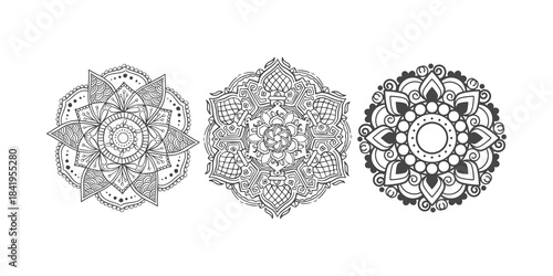 Flower mandala vintage decorative elements vector illustration inspired by islamic, arabic, indian, moroccan, spanish, turkish culture patterns, classic ornate art