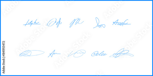 Handwritten signature concept signed document vector with ballpoint pen isolated on white background illustration contract authenticity business design