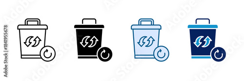 Recycle Bin Icon Set Multiple Style Collection