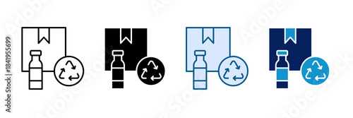 Recycled Materials Icon Set Multiple Style Collection