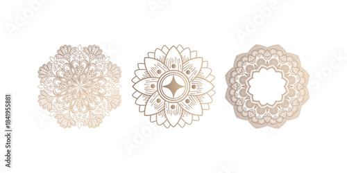 Mandala with floral patterns vector illustration decorative design template for yoga meditation spirituality ornamental geometric art collection