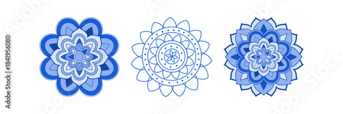 Ornamental geometric luxury mandala pattern collection vector illustration decorative floral design template abstract spiritual symmetry stylish elements