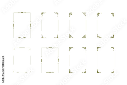 Vintage rectangle ornaments ornate borders decorative wedding frames antique museum picture dividers deco style isolated icons vector set perfect for invitations retro decoration templates
