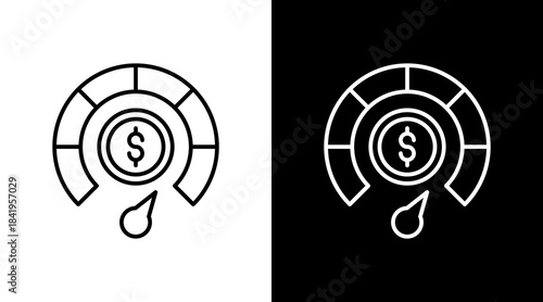 Roi Indicator Outline White Icon Set Design