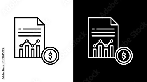 Revenue Projection Outline White Icon Set Design