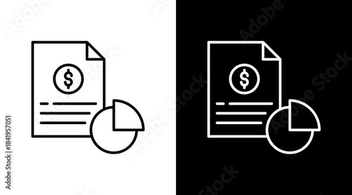Cost Allocation Outline White Icon Set Design
